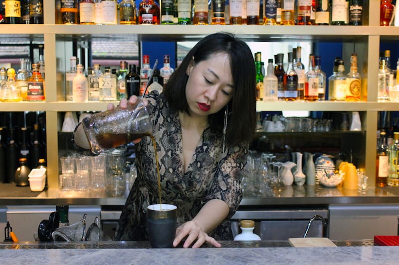 Phoebe Han shakes things up with the baijiu cocktails her bar, Healer, photo by Jamie Barys