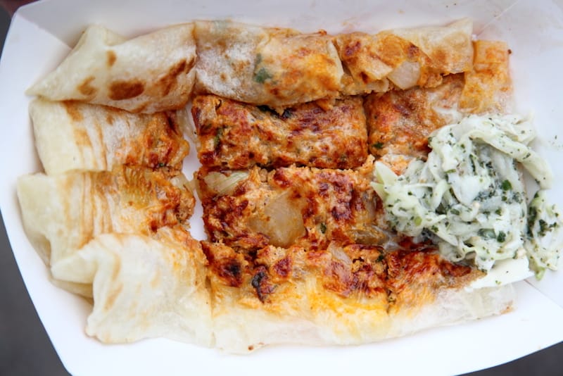 Chicken palata from the Burmese Bites stand at the Queens International Night Market, photo by Dave Cook