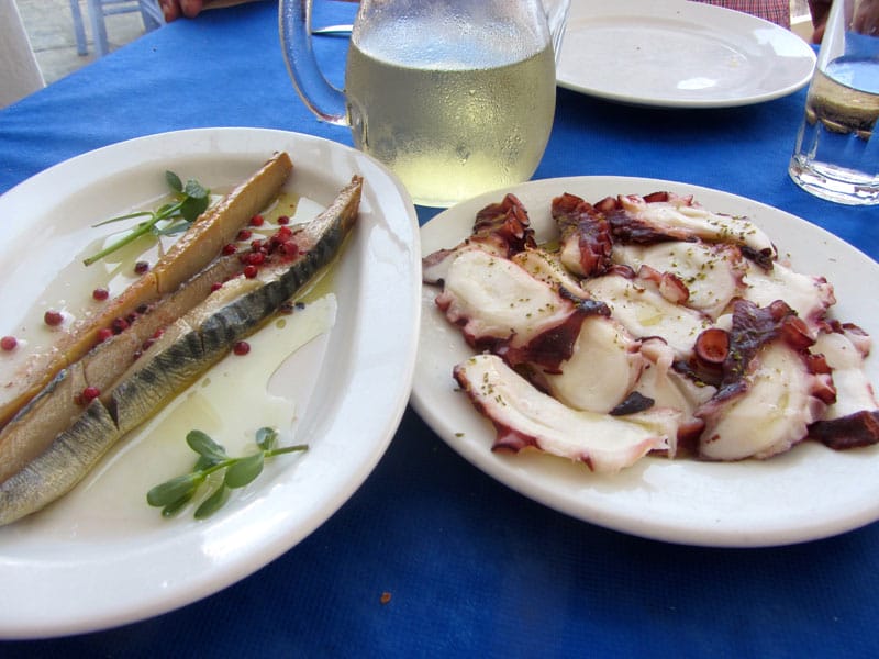 Fish and octopus at O Nonas, photo by Diana Farr Louis