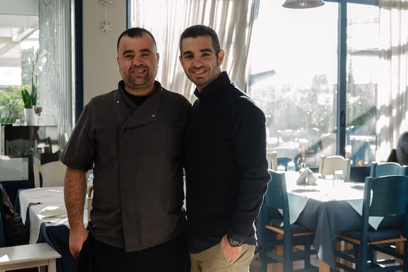 Chef Ioannis Verdalis and Christos Cjoncari of Porphyra, photo by Manteau Stam