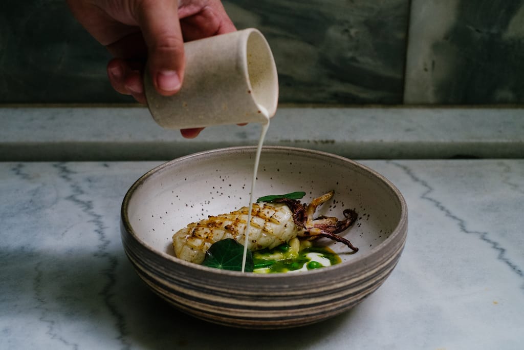 Grilled calamari at Simul, photo by Manteau Stam