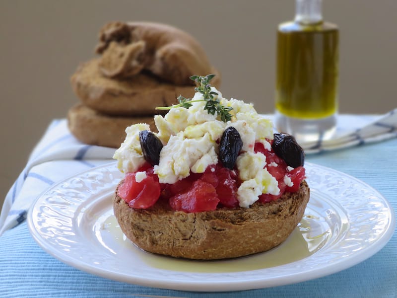 Homemade dakos, photo by Johanna Dimopoulos