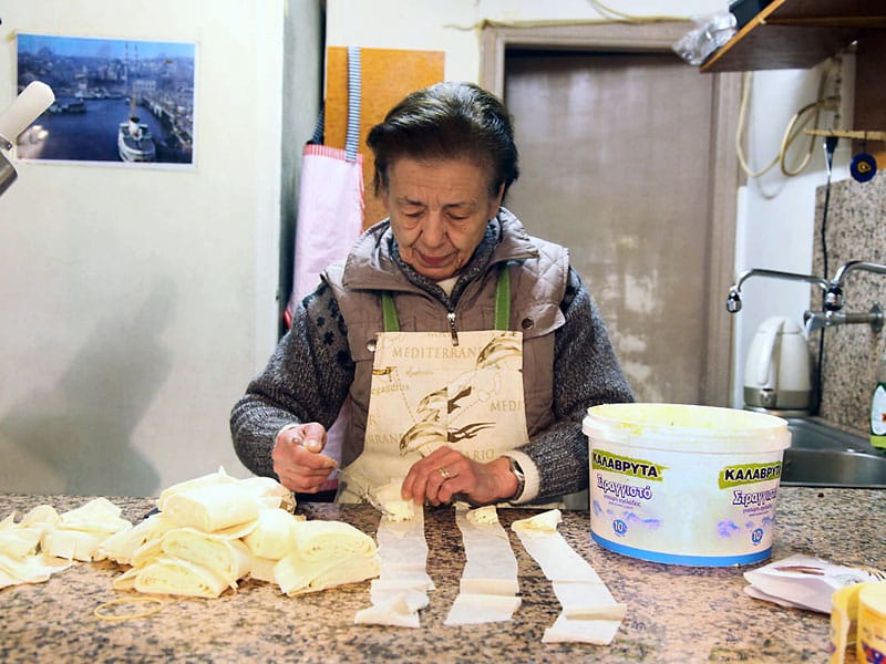 Eudocia Sangioni making muska böreği at Benito's Delicatessen, photo by Manteau Stam