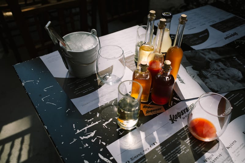 Special cocktails to pair with the chef Alexandros Tsiotinis' creations at Kafeneion SI TI SI, photo by Manteau Stam