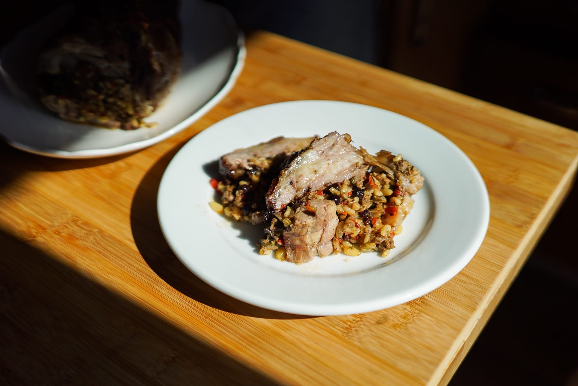 Stuffed lamb roulade