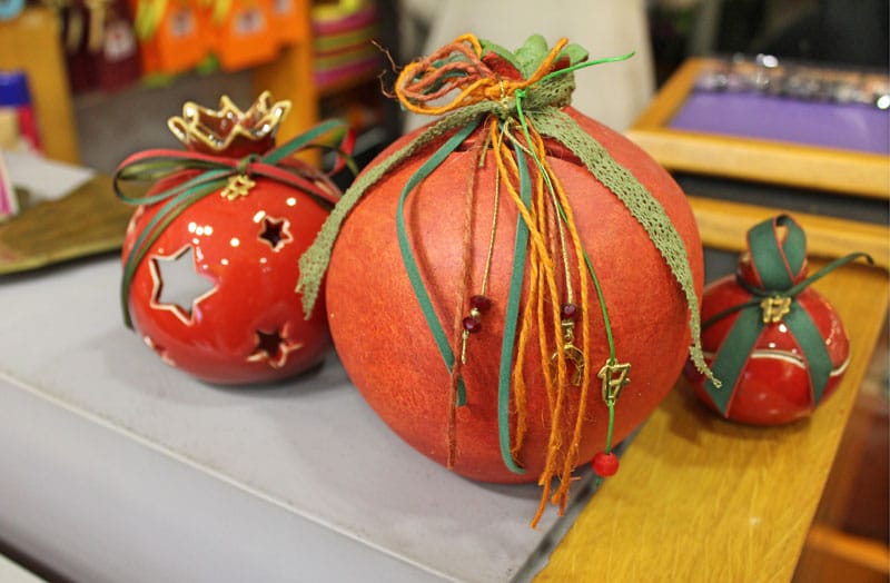 Pomegranate ornaments for sale in Athens, photo by Carolina Doriti