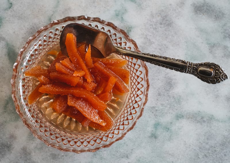 The quince spoon sweet is among the most popular as it is less sweet than the others, photo by Manteau Stam