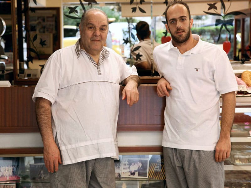 Stelios and Yannis Karapiperis at Riviera Patisserie, photo by Manteau Stam