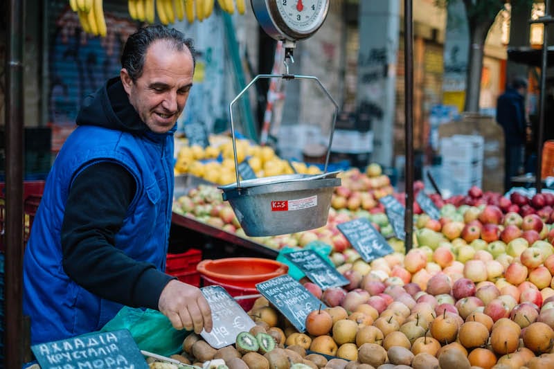 The weekly outdoor market in Keramikos, photo by Manteau Stam