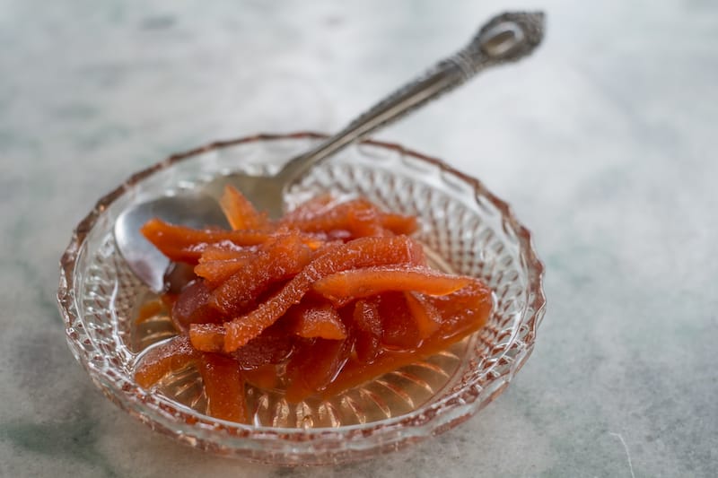 Quince spoon sweet, photo by Manteau Stam spoon sweets greece