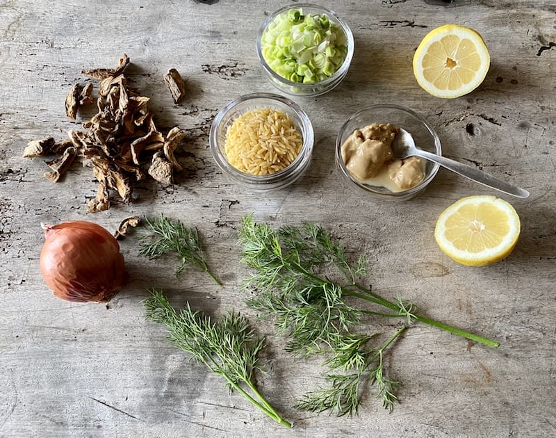 The ingredients for tahinosoupa, Greek tahini soup, photo by Carolina Doriti