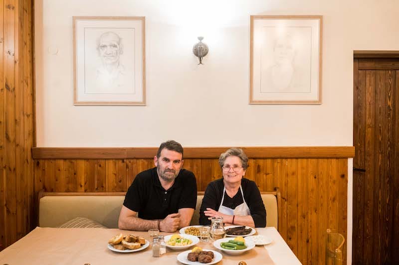 Giorgos Geranios and his mother, Spyridoula, at Manolis, photo by Marco Arguello