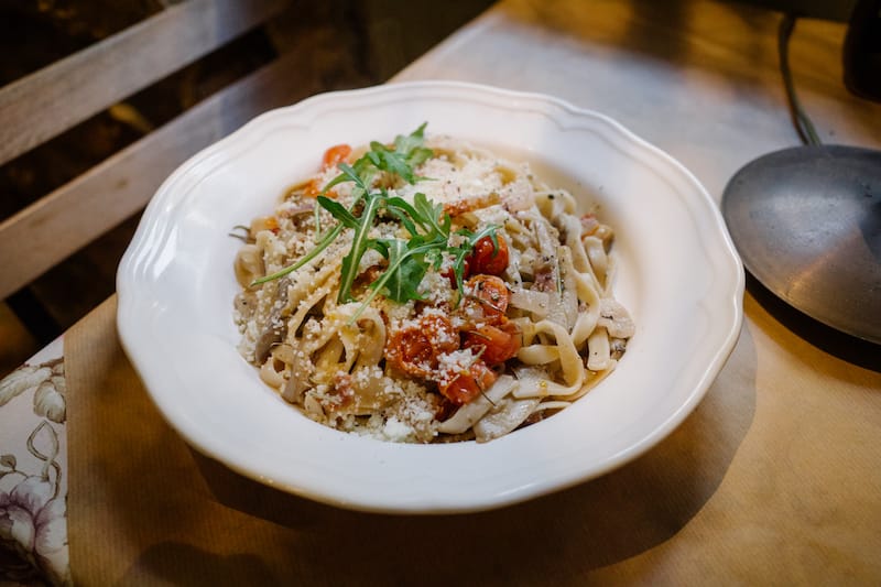 One of the many classic pasta dishes on the menu at Trattoria Italia D’Onofrio, photo by Manteau Stam
