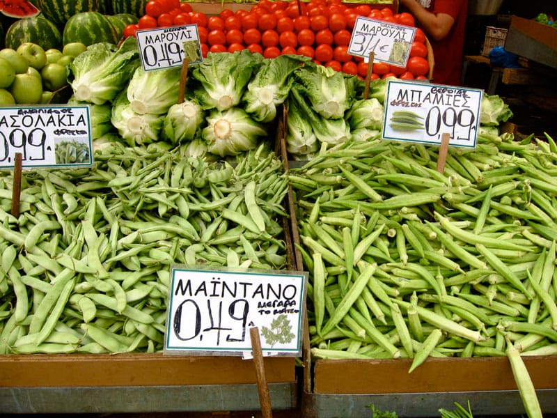 A produce stand in Athens, photo by Heather Hammel