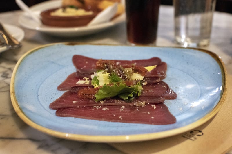 Bodega La Palma serves up traditional Catalan products such as moixama, cured tuna, photo by Paula Mourenza