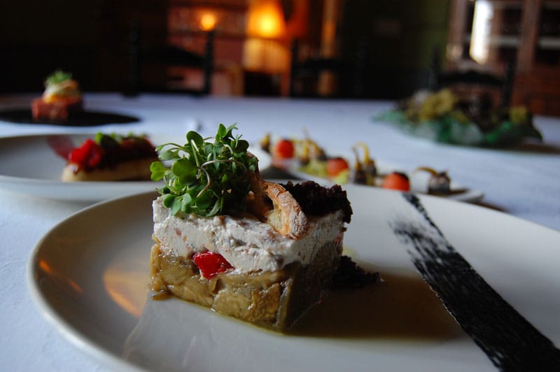 Roasted vegetable timbale at Can Travi Nou, photo courtesy of Can Travi Nou