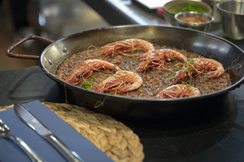 a pan of paella