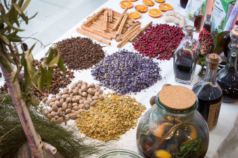 Some of the ingredients that go into making ratafia at the Ratafia Festival, photo by Sam Zucker