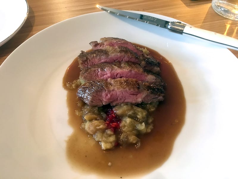 The succulent pluma ibérica at Olivos Comida y Vinos, photo by Paula Mourenza