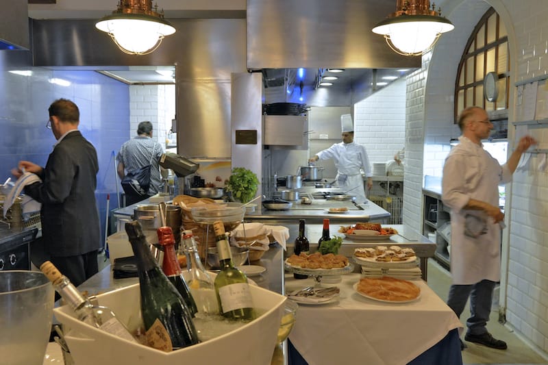 The open kitchen at Carballeira, photo by Paula Mourenza