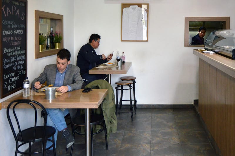 The small dining room at El Practic, photo by Paula Mourenza