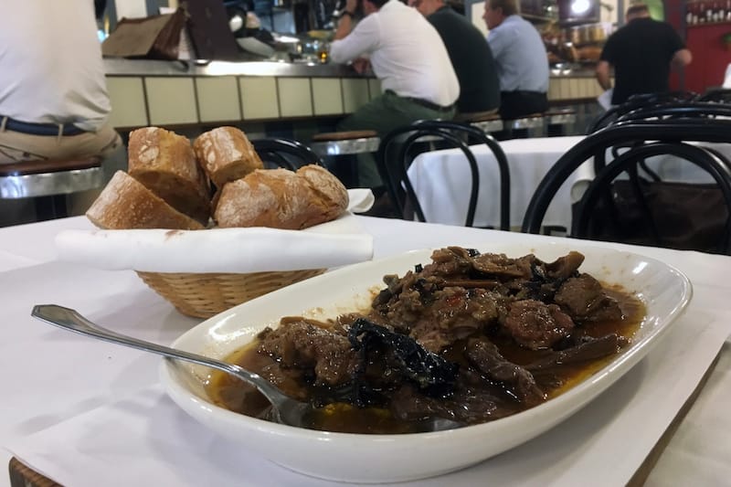 The fricandó at La Perla BCN, photo by Paula Mourenza traditional restaurant barcelona fricando