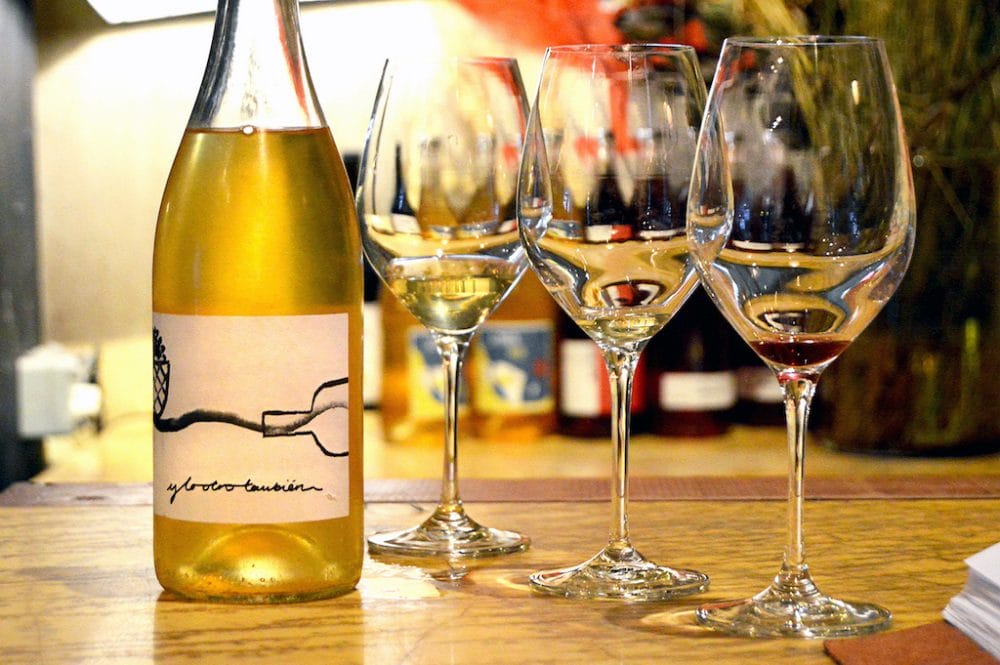 A bottle of natural wine at Can Cisa, photo by Paula Mourenza natural wine barcelona