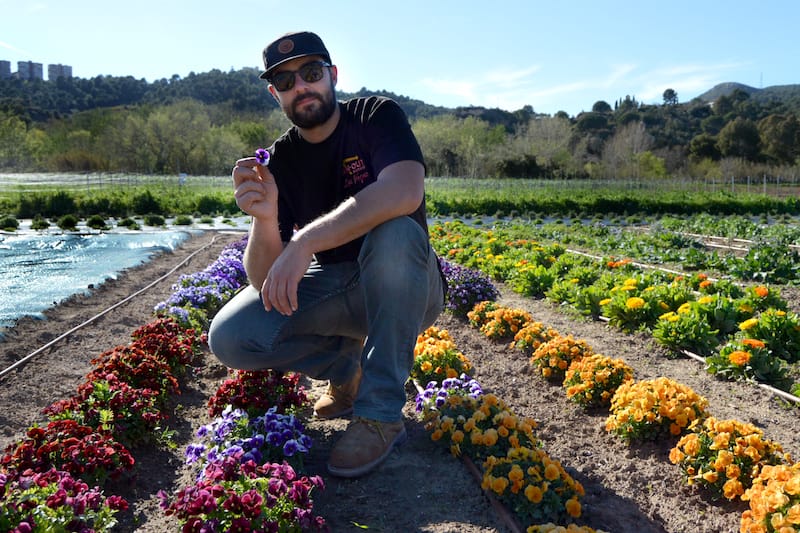 Xavi Petrás at his new 150-hectare garden in Olesa de Montserrat, photo by Paula Mourenza
