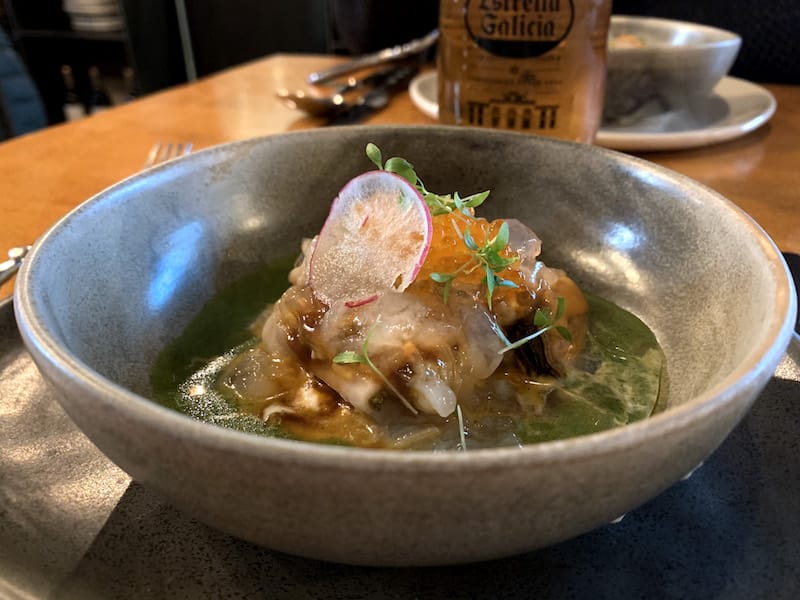 The seafood salad at Noroeste, photo by Paula Mourenza