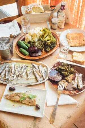 A meal at Ouzeri tou Laki in downtown Athens, photo by Manteau Stam