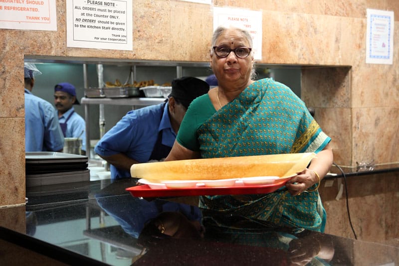 The Ganesh Temple Canteen's paper dosa, photo by Dave Cook