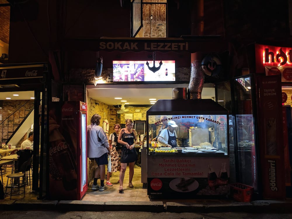 Balık Dürüm Mehmet Usta is now a proper storefront on the at-once hip and traditional Mumhane Caddesi in Karaköy, photo by Tas Anjarwalla