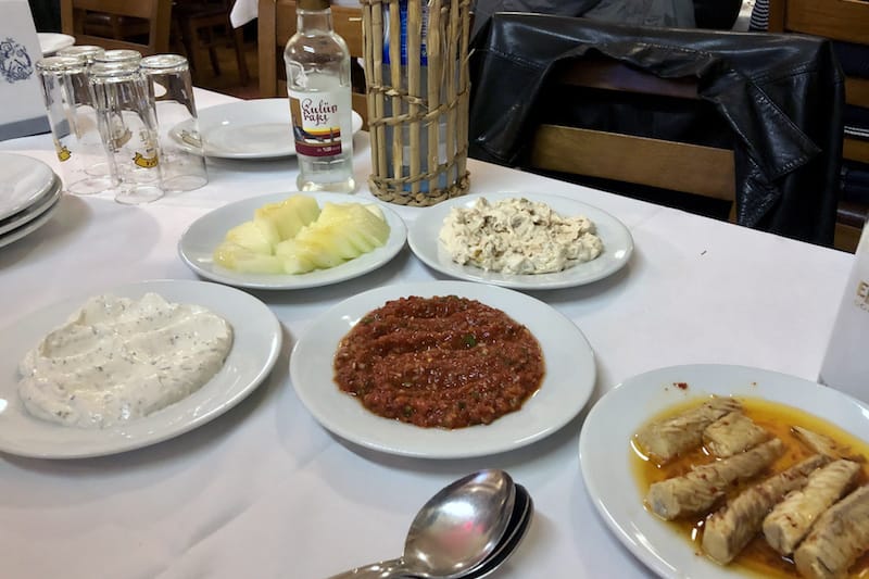 The meze spread at Safa Meyhanesi, photo by Paul Benjamin Osterlund