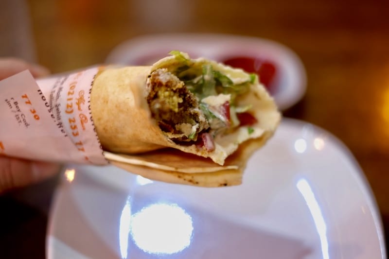 A dürüm from Falafel House, photo by Paul Osterlund