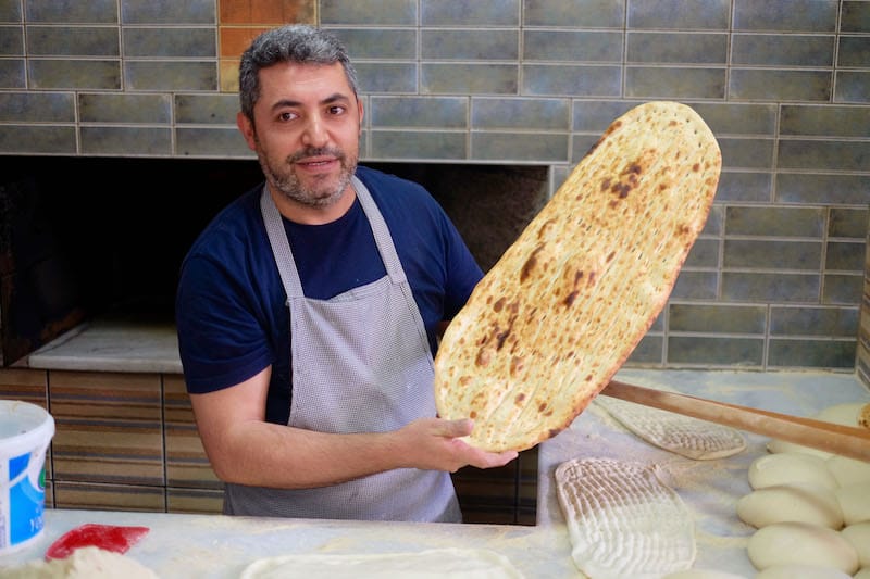 The tırnaklı ekmek at Kulu Büryan & Kebab Salonu tastes like heavenly Indian naan bread, photo by Paul Osterlund