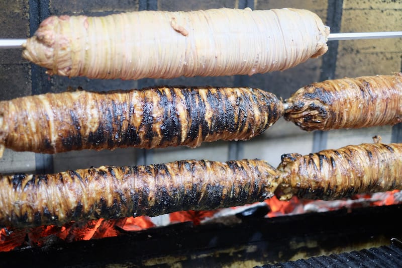 The kokoreç at Ozzie’s Kokoreç is handrolled and made of lamb, photo by Paul Benjamin Osterlund kokoreç Asmalımescit