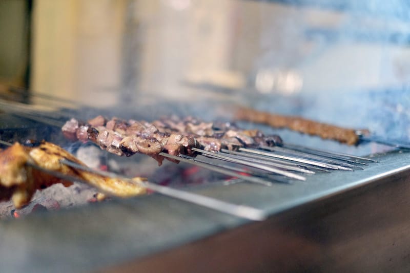 Skewers on the grill at Bağdat Ocakbaşı, photo by Paul Benjamin Osterlund