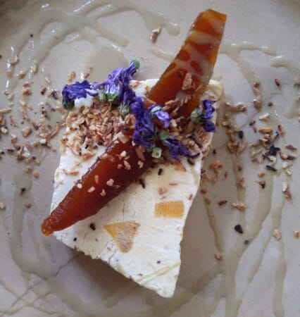 The candied pumpkin and tahin semifreddo at Smelt & co., photo by Tas Anjarwalla