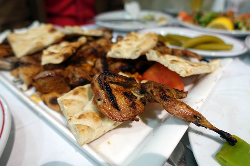 Grilled quail at Can Ocakbasi, photo by Ansel Mullins
