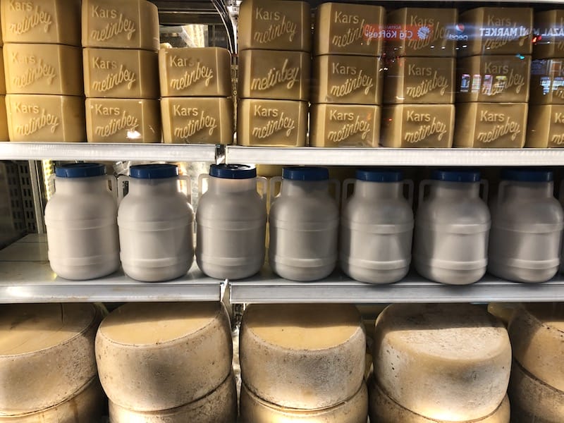 A shelf of Kars' iconic eski kaşar cheese, photo by Paul Benjamin Osterlund