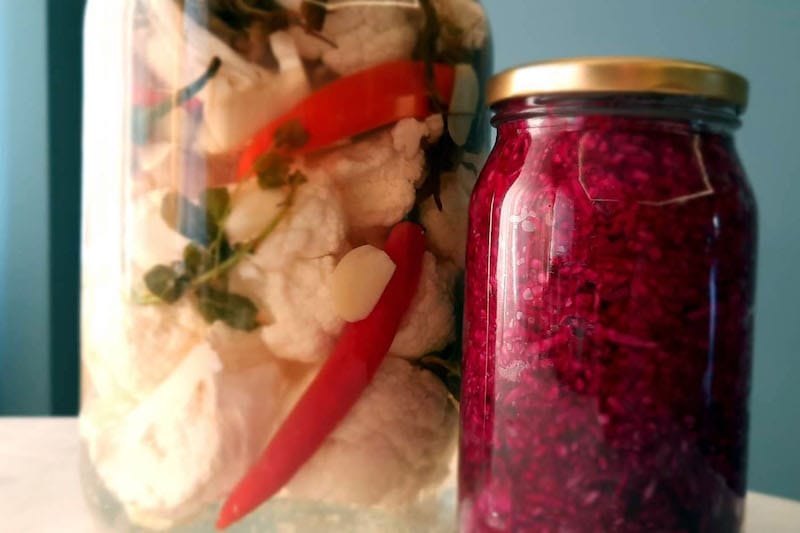 Different types of pickles, photo by Nektaria Anastasiadou traditional rum kitchen