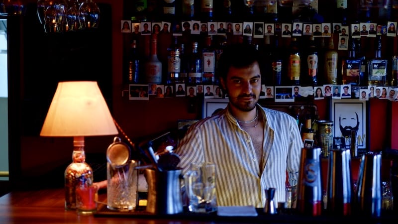 Metincan behind the bar at Marlen, photo by Paul Benjamin Osterlund