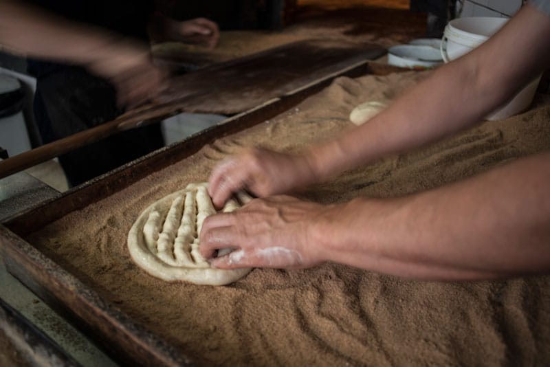 Making Ramadan pide at Tophane Tarihi Taş Fırın, photo by Monique Jaques