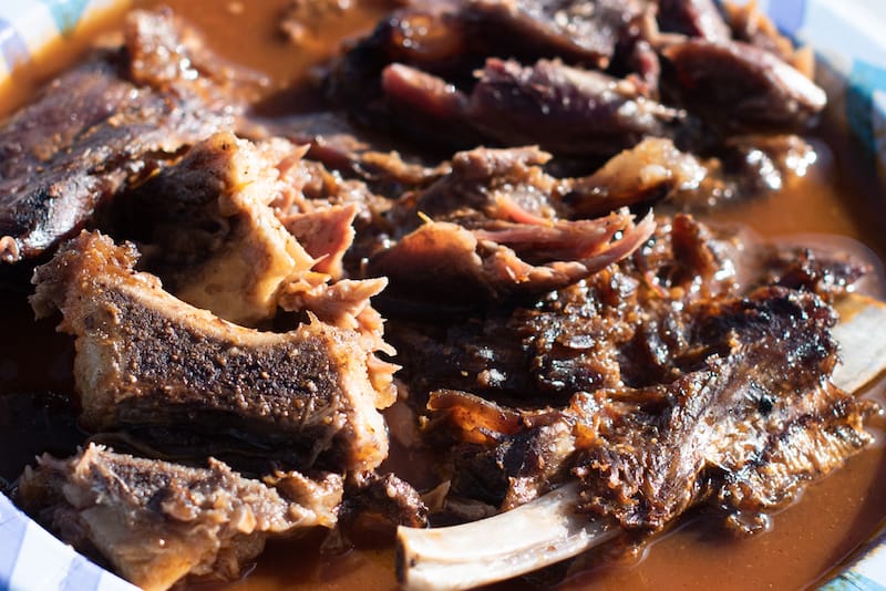 The goat meat is slow-cooked over six hours in a giant steamer – and the process is far from over, photo by Vitaly Belousov
