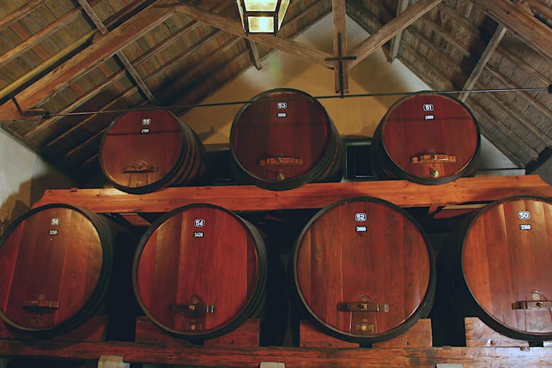 The wooden barrels that store wine at Venâncio da Costa Lima, known for its Moscatel de Setúbal, photo by Célia Pedroso