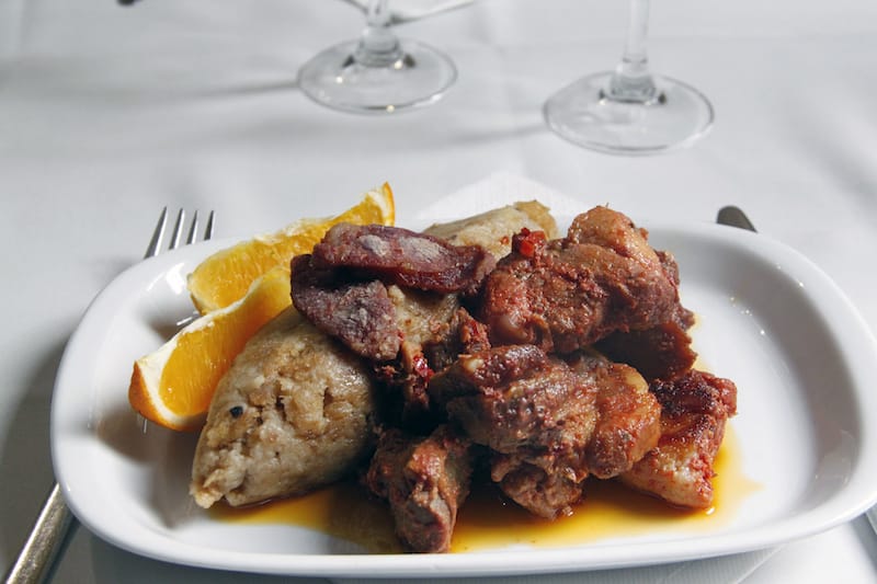 Migas com entrecosto frito at Casa do Alentejo, photo by Francesca Savoldi