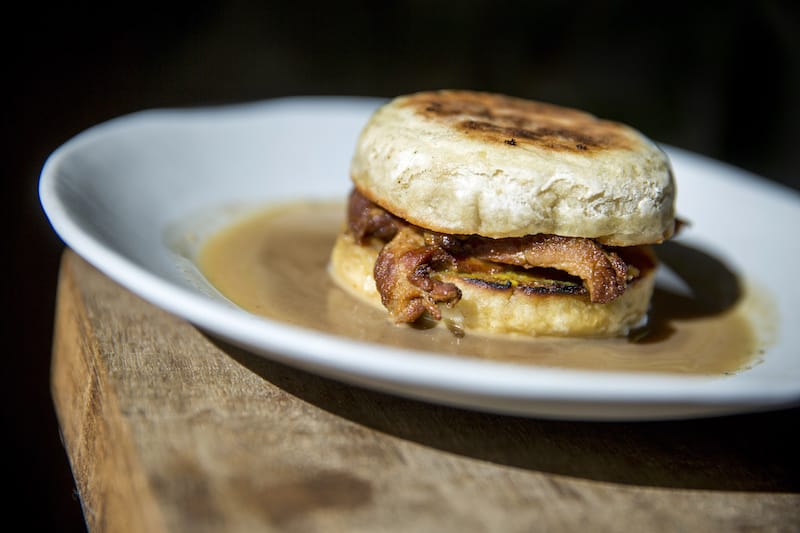 The sublime bifana (pork sandwich) at Pigmeu is also known as the porcalhona ("filthy") because it's difficult to eat without making a mess, photo by Rodrigo Cabrita