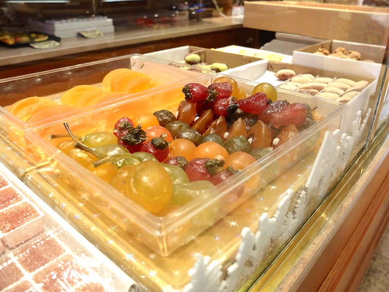 Fruits confits at Dromel Ainé, photo by Alexis Steinman