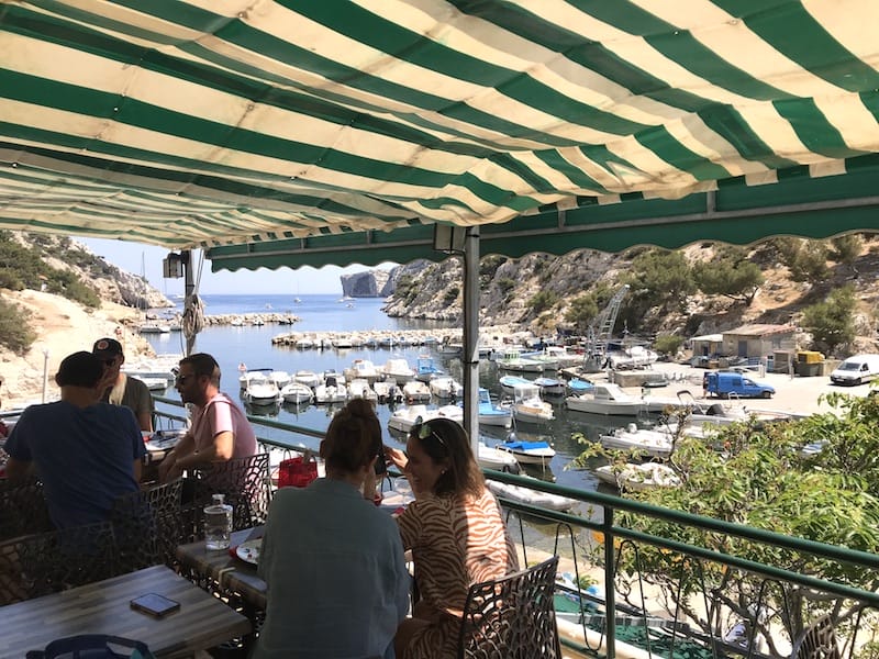 A tiny fish shack, Bar Nautic sits above the tiny port at the mouth of the Calanques de Morgiou, photo by Alexis Steinman
