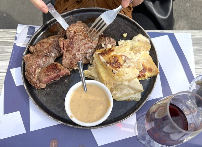 Digging into a meal in Chave, photo by Alexis Steinman
